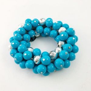 Vintage Lucite Chunky Bead Stretchy Bracelet 70s